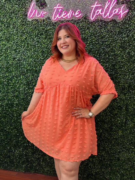 Vestido corto coral 1118
