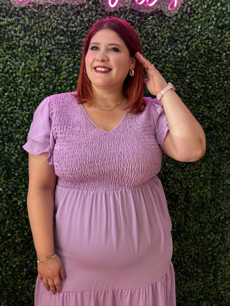Vestido campesino lavanda 1028