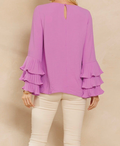 Blusa manga larga detalle lilac 5264