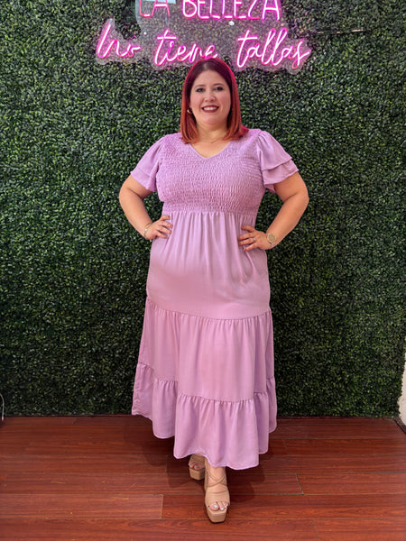 Vestido campesino lavanda 1028