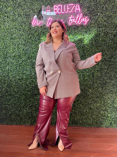 Blazer cuadros burgundy 10020