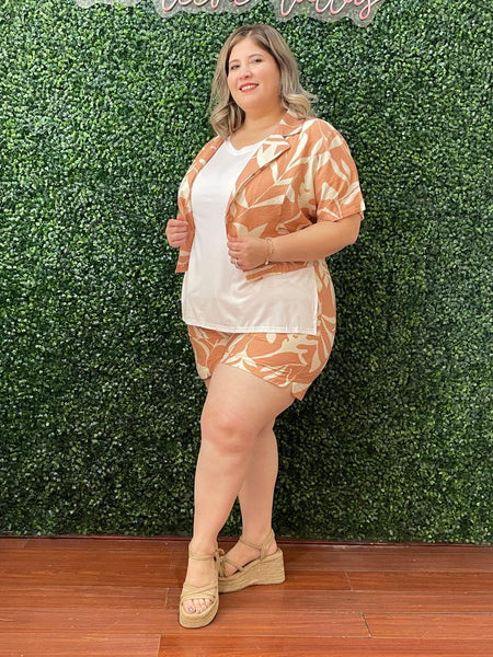Set blusa y short peach 6317