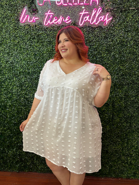 Vestido corto off white  1118