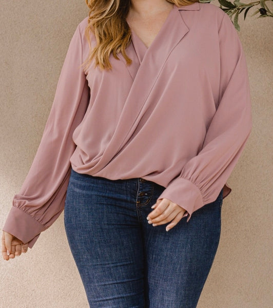 Blusa manga larga mauve 5111