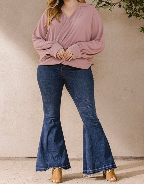 Blusa manga larga mauve 5111