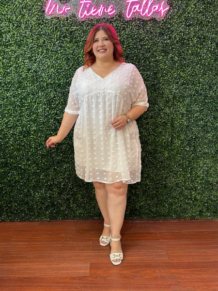 Vestido corto off white  1118