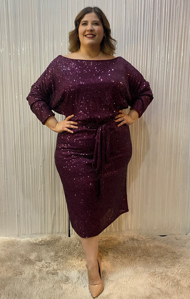 Vestido con glitter purple 27131