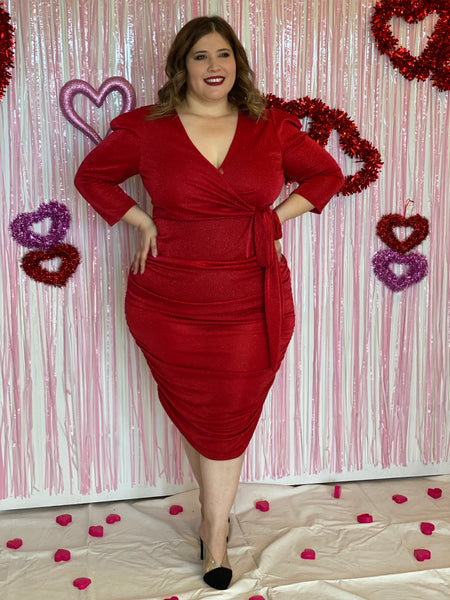 Vestido Rojo Glitter 81079