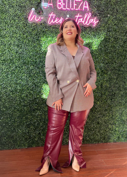 Blazer cuadros burgundy 10020