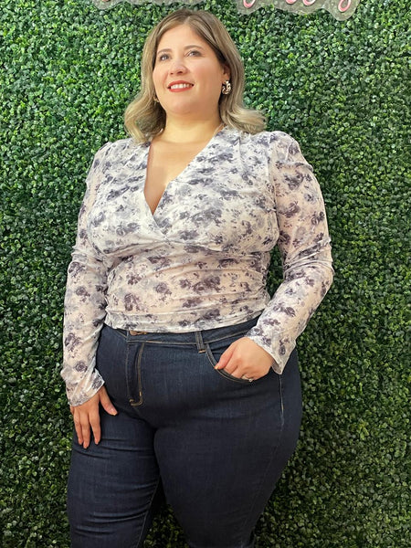 Blusa floral navy 6205