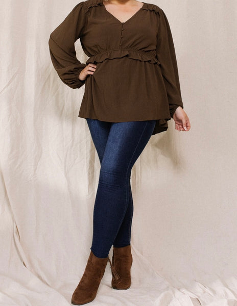 Blusa manga larga chestnut 4382