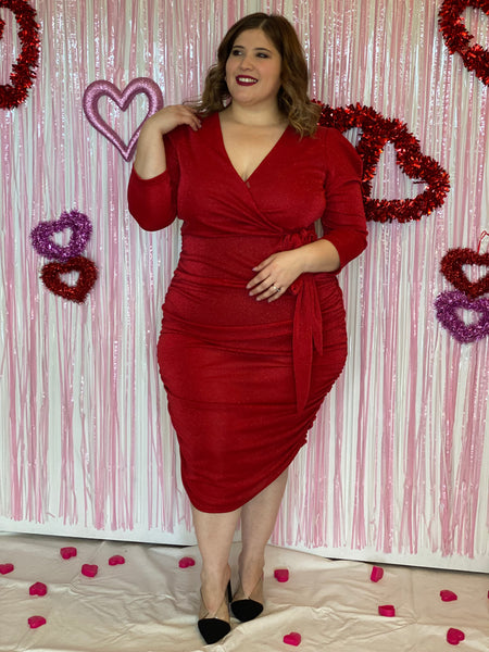 Vestido Rojo Glitter 81079