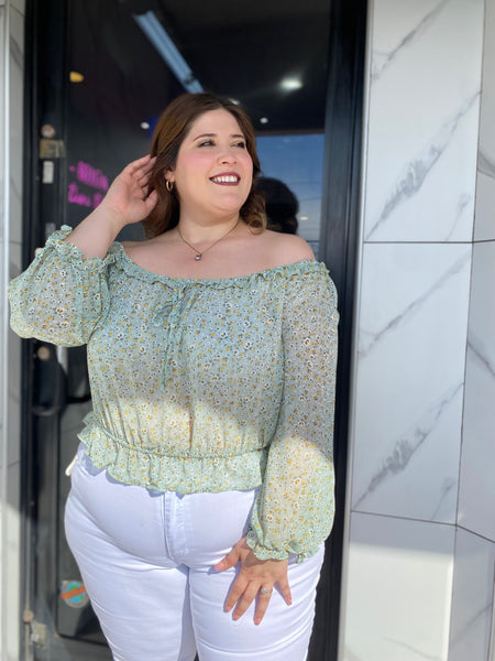 Blusa floral verde 5124