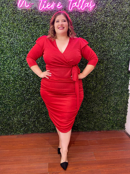 Vestido Rojo Glitter 81079