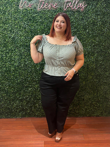 Blusa olivo off shoulder 3998