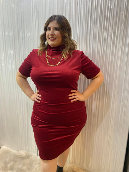 Vestido velvet burgundy 6218