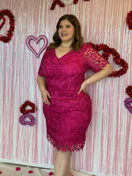 Vestido con detalle Fucsia 8126