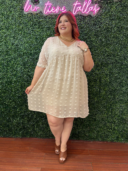Vestido corto sand beige 1118
