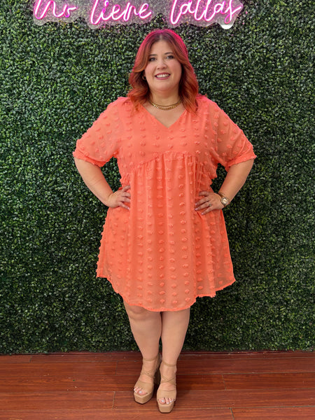Vestido corto coral 1118