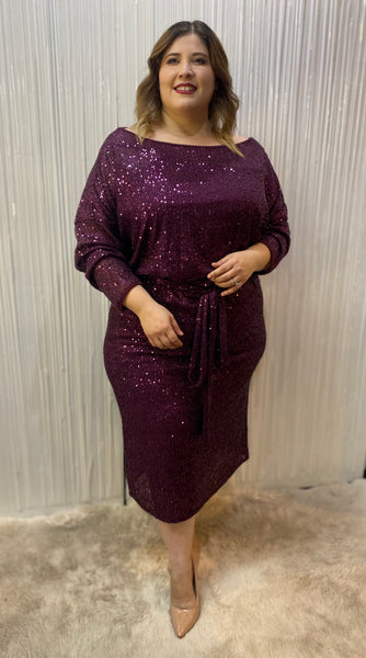 Vestido con glitter purple 27131