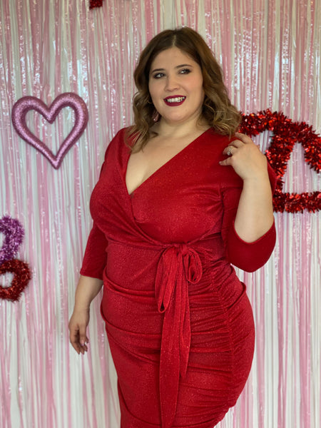 Vestido Rojo Glitter 81079