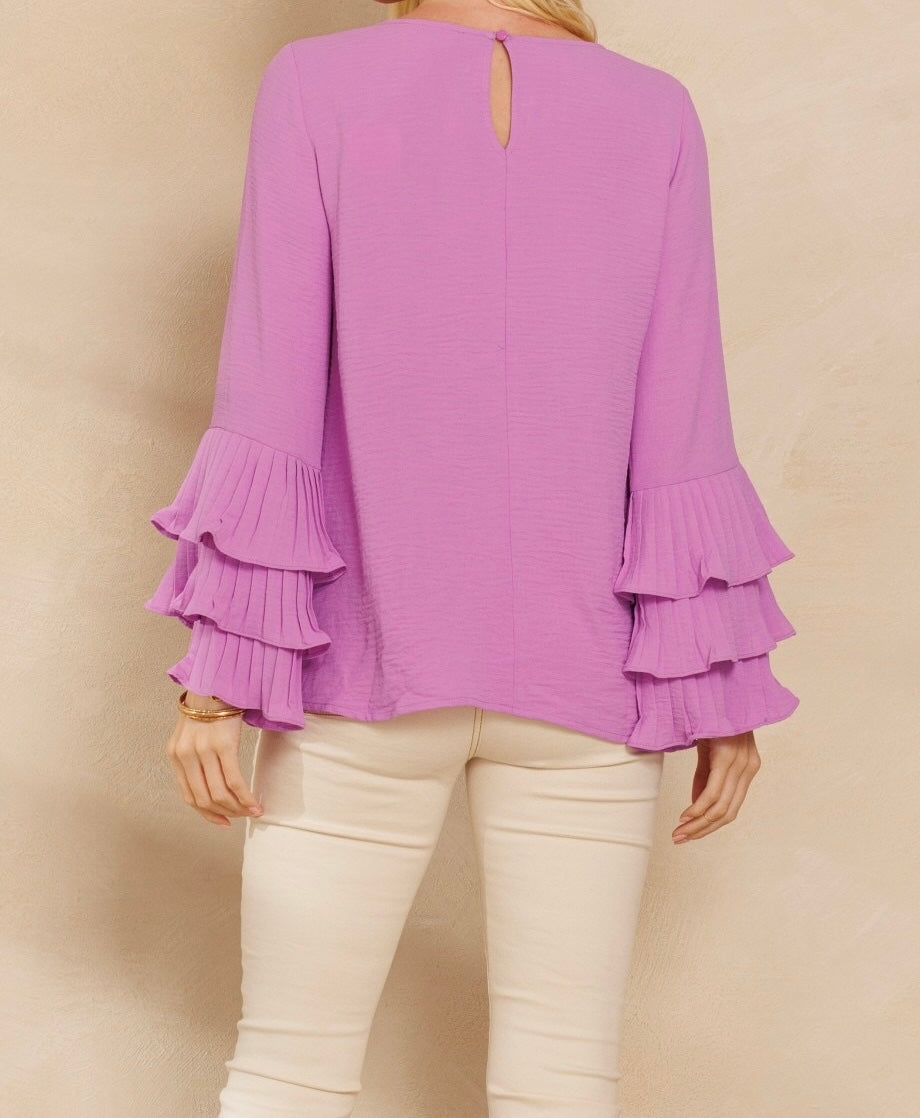 Blusa manga larga detalle lilac 5264