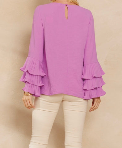 Blusa manga larga detalle lilac 5264