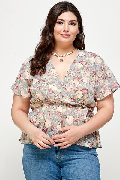 Top floral Sage 4455