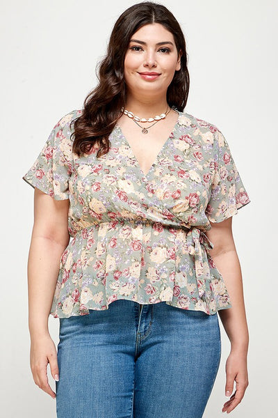 Top floral Sage 4455
