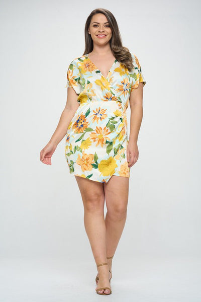 Vestido flores amarillo 4745