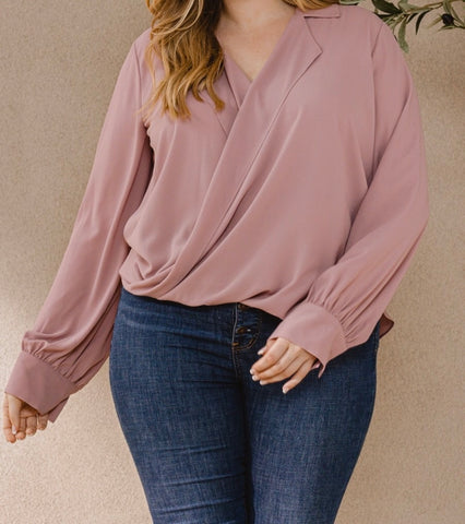 Blusa manga larga mauve 5111