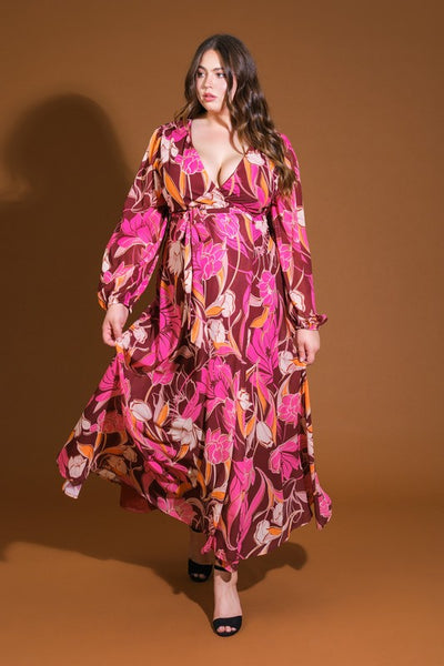 Burgundy maxi dress 21507