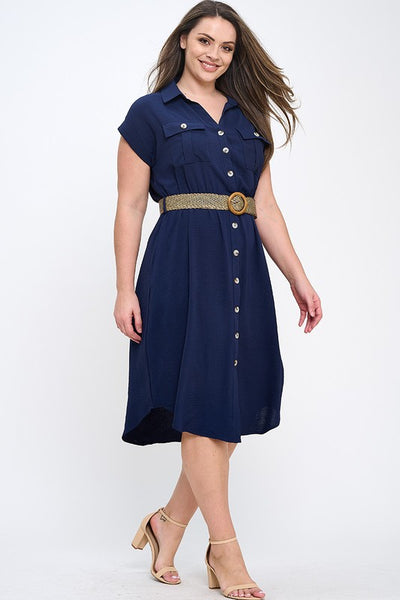 Midi Dress with Belt 6222