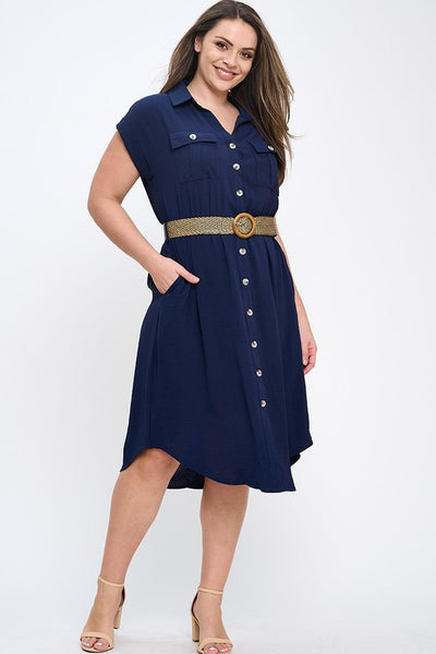 Midi Dress with Belt 6222