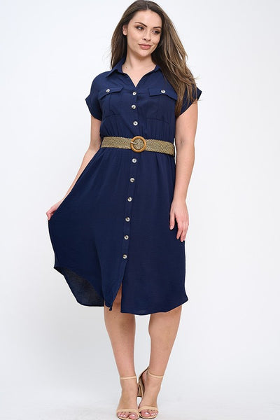 Midi Dress with Belt 6222