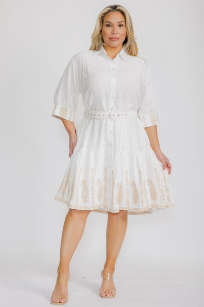 Vestido blanco y beige 1520