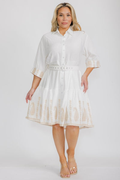 Vestido blanco y beige 1520