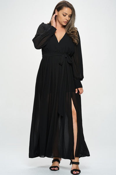 Maxi dress black 5445