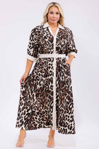 Maxi dress animal print 1595