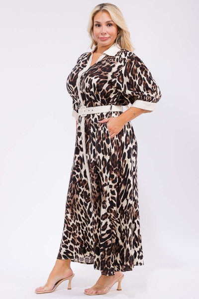 Maxi dress animal print 1595