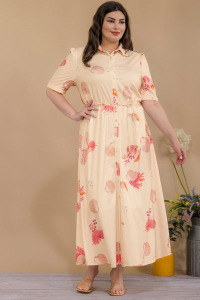 Vestido largo con rosa 6175