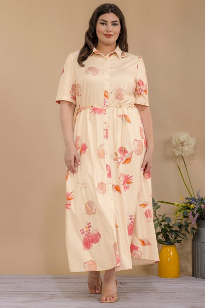 Vestido largo con rosa 6175