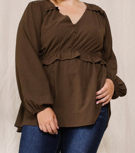 Blusa manga larga chestnut 4382