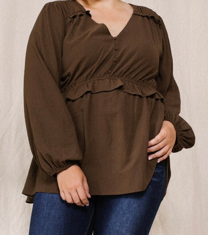 Blusa manga larga chestnut 4382