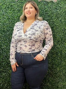 Blusa floral navy 6205