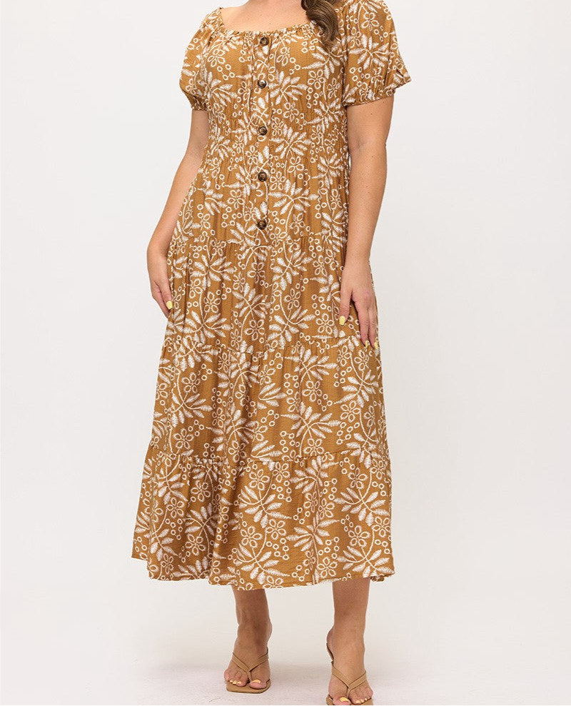 Vestido MIDI mocha 3647