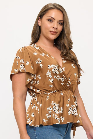 Blusa floral mocha 6462