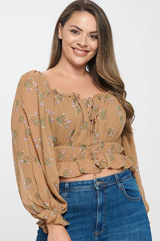 Blusa floral mocha 5647