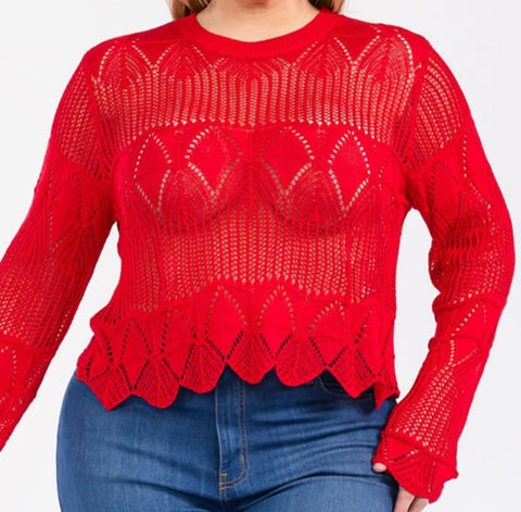 Sueter crochet rojo 5016