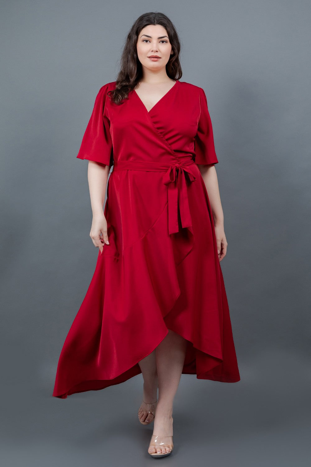 Vestido Midi red/vino 1226